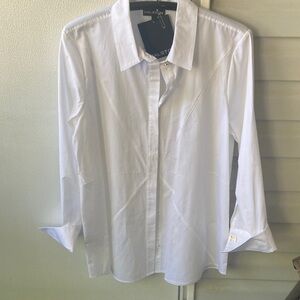 Halston Heritage White Long-Sleeve Dress Shirt-L